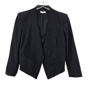 Helmut Lang Cropped Blazer‎ Jacket Womens 4 Black Wool Avant Gard Designer USA
